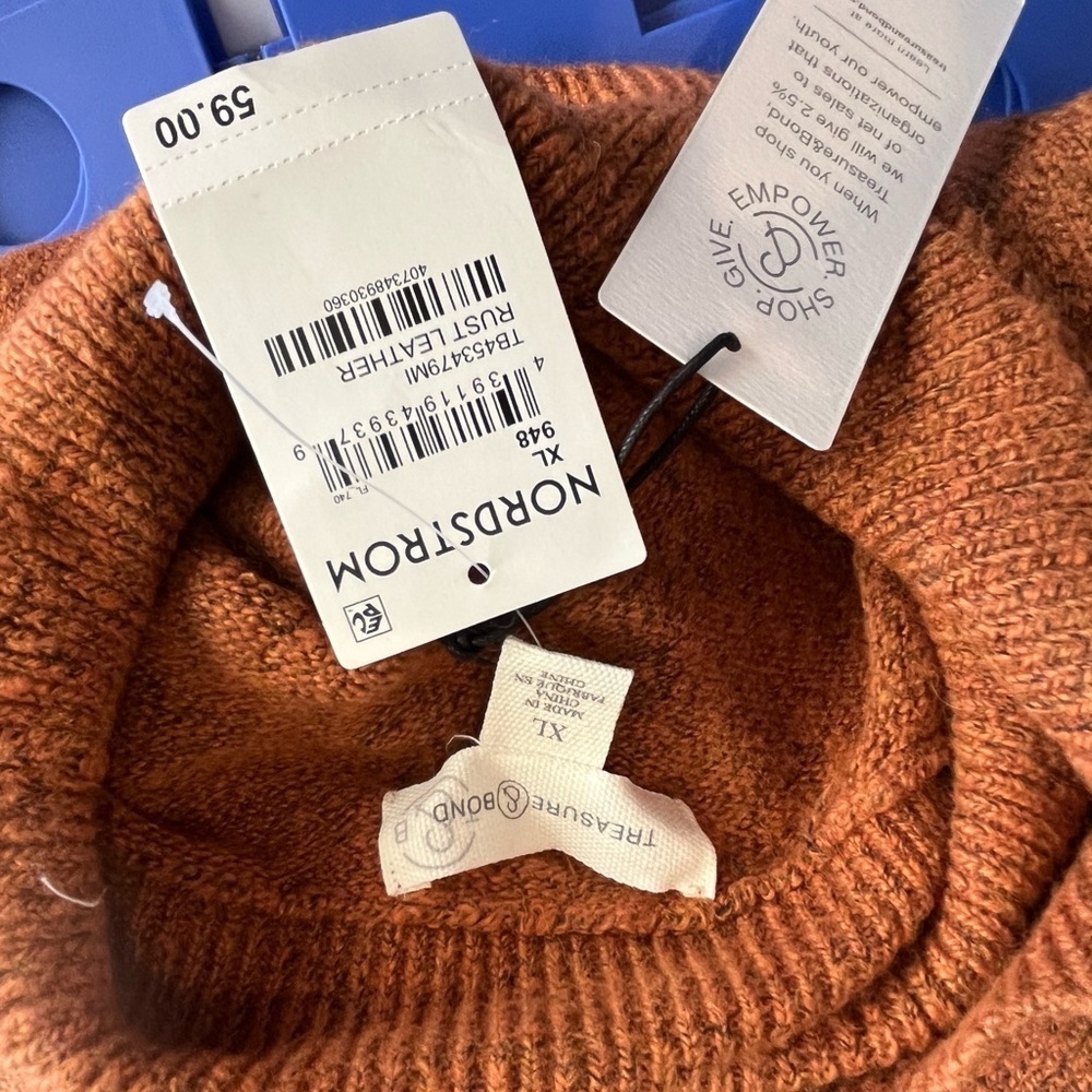 Nordstrom Warm Rust Turtleneck Sweater - Picture 5 of 7